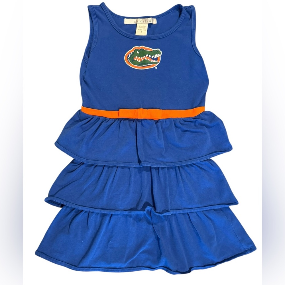 Girls Sleeveless Ruffled UF Florida Gator Cotton Dress